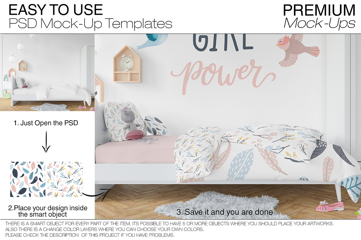 Nursery Bedding, Frame & Wall Mockup, a Household Mockup by mock-ups (Photo 15 of 23)
