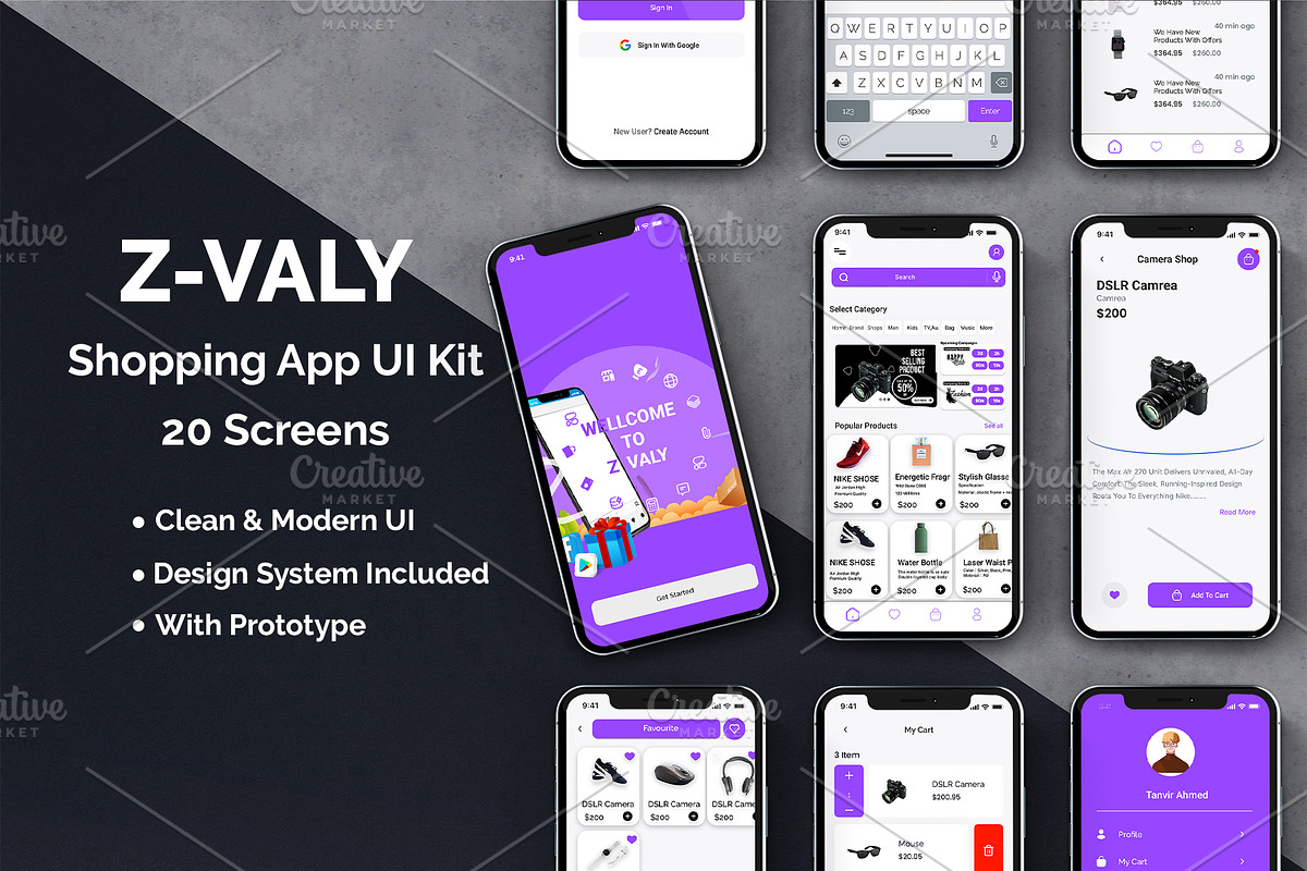 Z-VALY - Shopping App Figma Template, an UI Kit Template by e-artdesign (Photo 1 of 3)