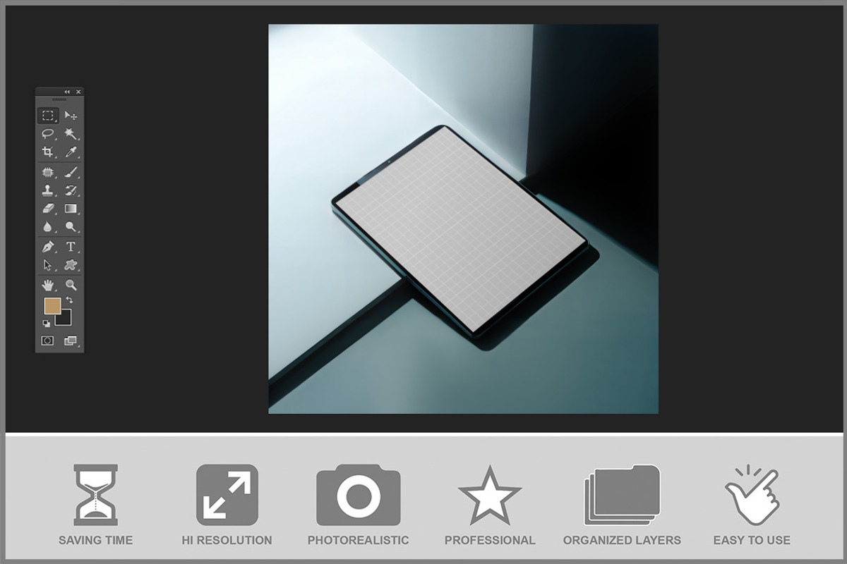 Tablet Mockup Front View Clean, an iPad Mockup by Bruno's Shop (Photo 2 of 3)