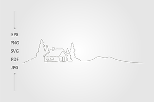 Abstract cabin pine continues line