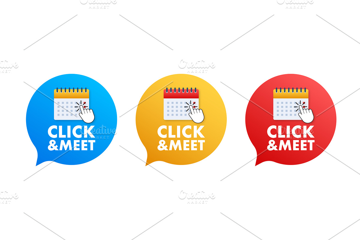 Click and Meet concept with calendar, an Object Illustration by DG-Market