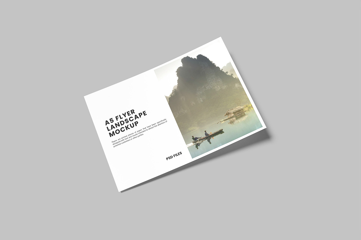 A5 Landscape Flyer Mockup, an Advertising Mockup by Graphiculon (Photo 5 of 11)