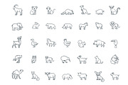 Vector icons. Zoo. Animals, an Outline Icon by Tettygreen (Thumbnail 1 of 2)