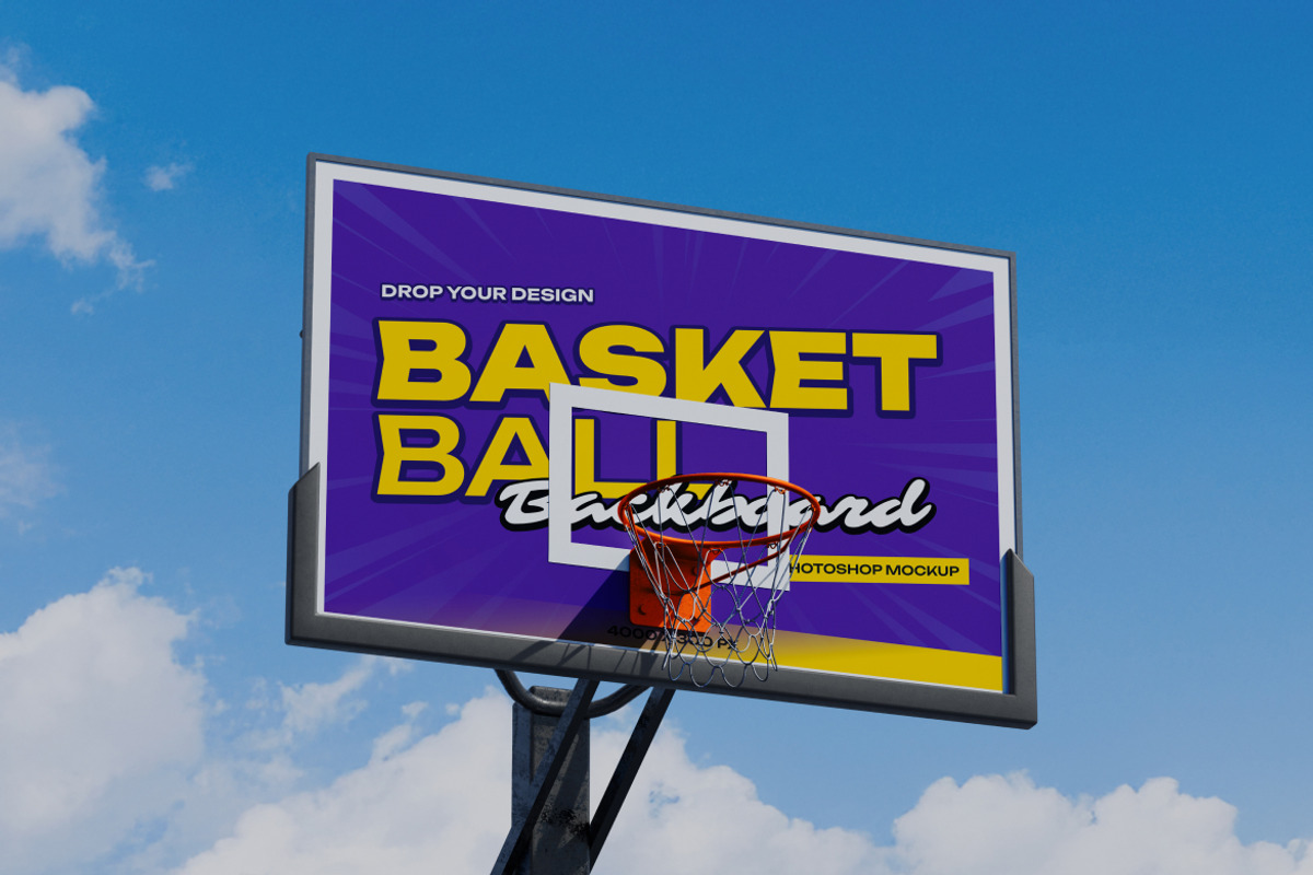 Basketball Backboard Mockup, an Advertising Mockup by Budogol Studio (Photo 2 of 4)