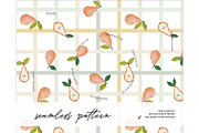 Pear Gingham Stripes Summer pattern, a Pattern Graphic by Milatoo (Thumbnail 1 of 4)