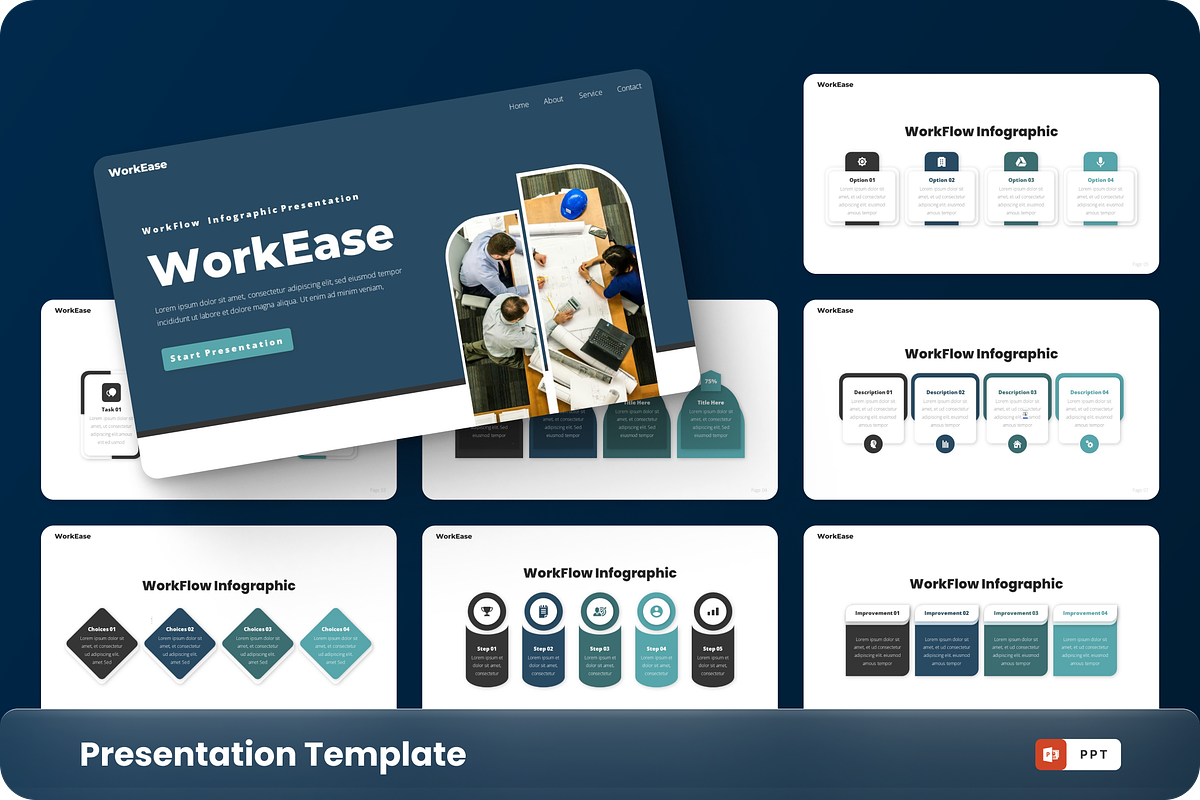 WorkEase - WorkFlow Infographic, a Presentation Template by GraphauseProject (Photo 1 of 6)