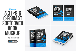 C-Format Softcover Book Mockup
