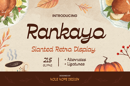 Rankayo | Slanted Retro Display Font, a Script Font by Hole Hope Design