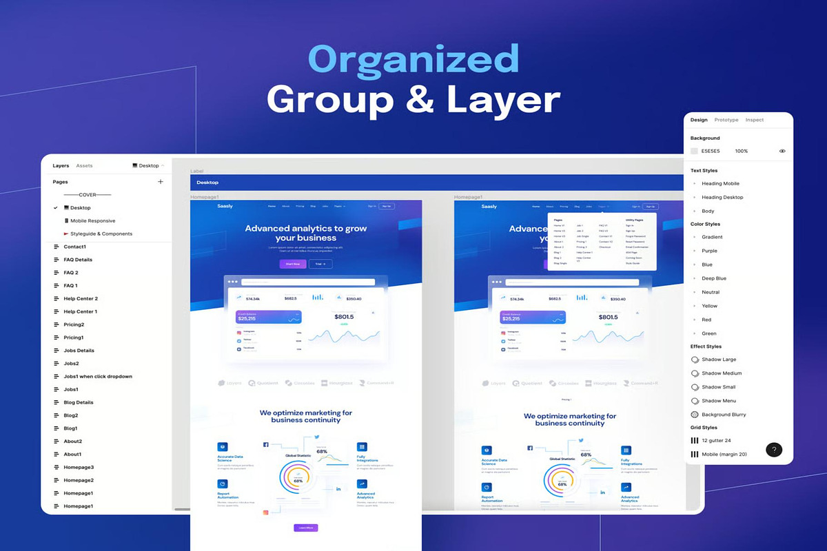 Saasly Tech SaaS Website and Mobile, an UI Kit Template by Creative Perspective (Photo 8 of 8)