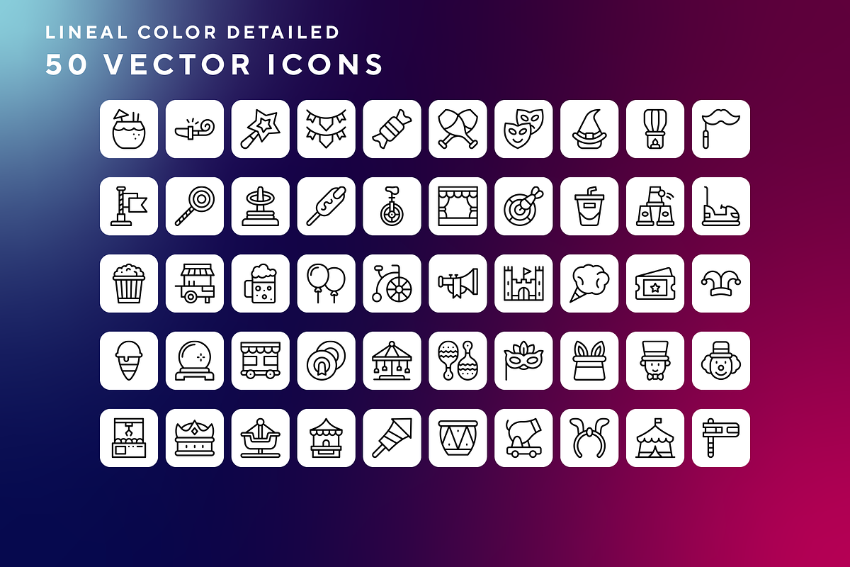 Carnival icons, an Outline Icon by Wencory (Photo 1 of 2)