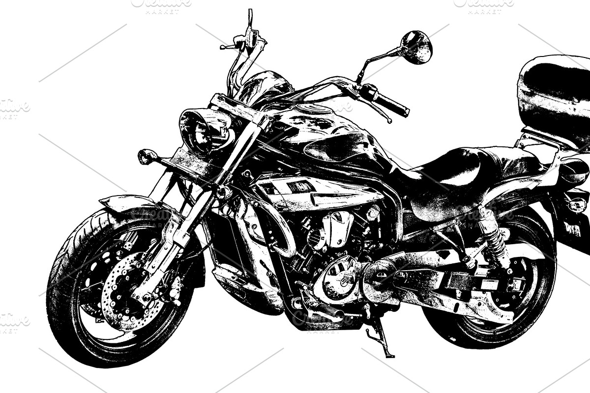 Cruiser motorcycle isolated graphic, a Transportation Illustration by DanFLCreativo