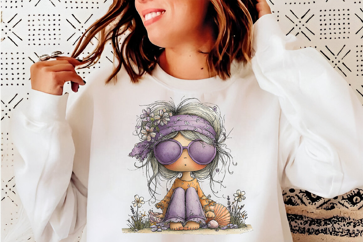 Whimsical summer girls clipart, an Illustration by SinaCreation (Photo 4 of 8)