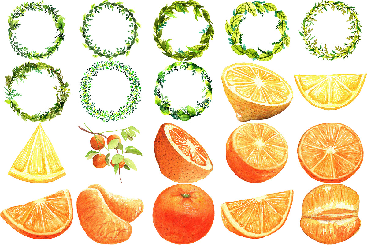 Lemon Lime Orange Watercolor Bundle, a Food Illustration by LilyBoo Clipart (Photo 4 of 6)