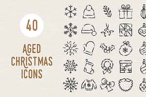 40 Aged Christmas Icons