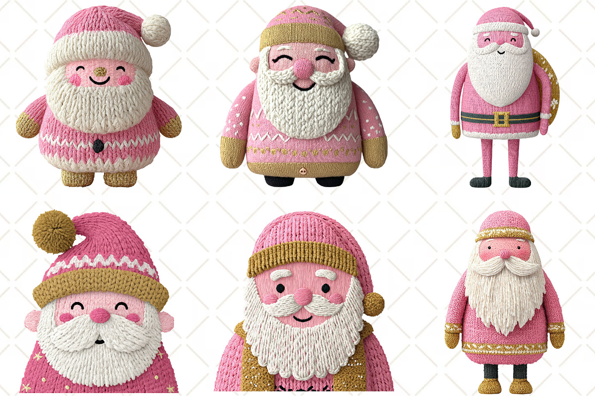 Crochet Christmas Santa Clipart, an Illustration by Black Bird Studio (Photo 4 of 6)
