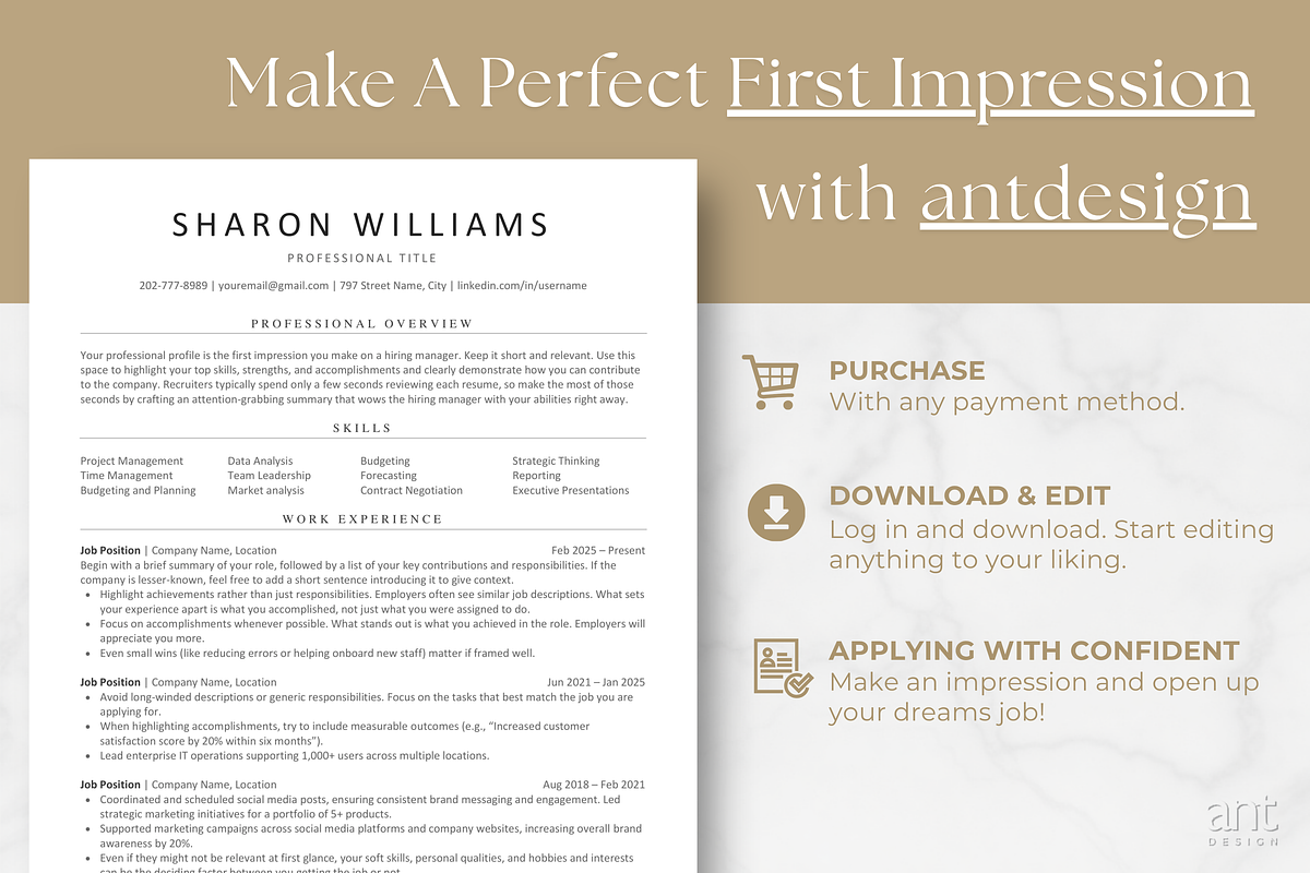 ATS Resume Template | Modern Resume, a Resume Template by AntDesignStudio (Photo 9 of 9)