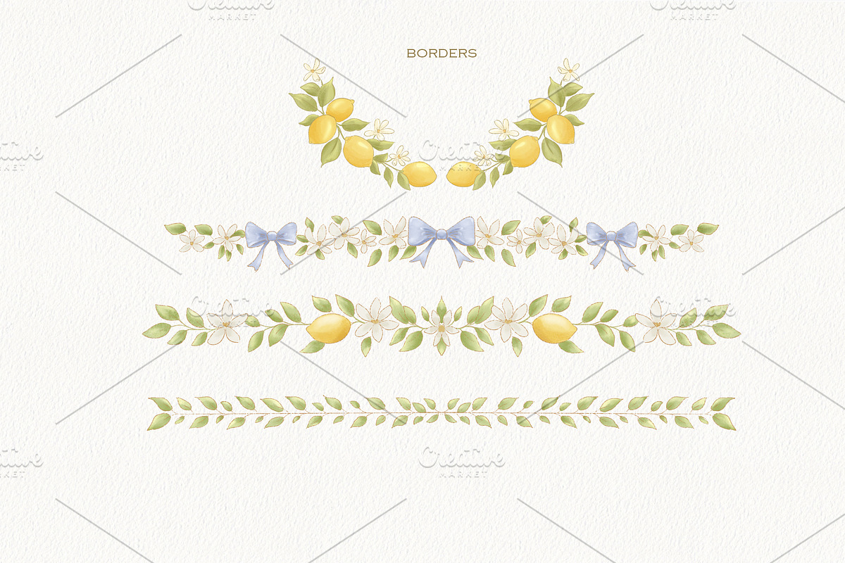 Lemon Garden Collection, a Seasonal Illustration by AlenaVlasko stock Market (Photo 7 of 10)