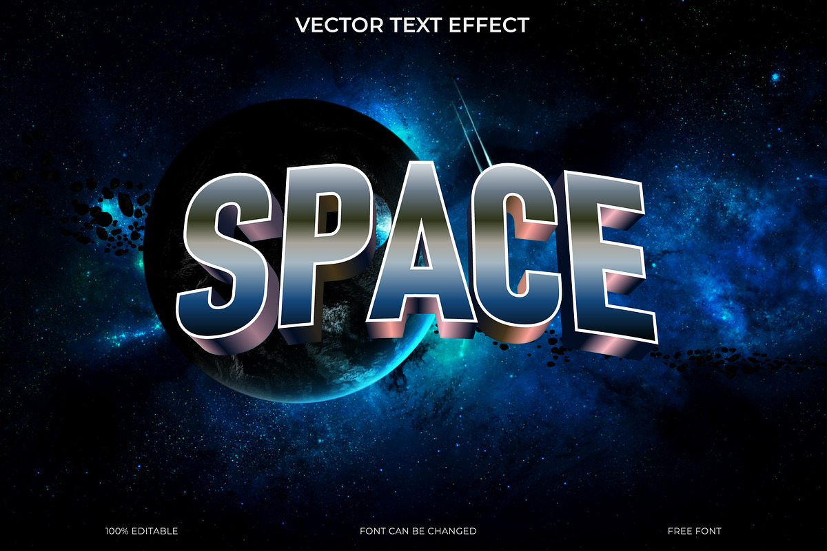 Galactic Space 3D Text Effect EPS, an Action Add-On by Imamul001