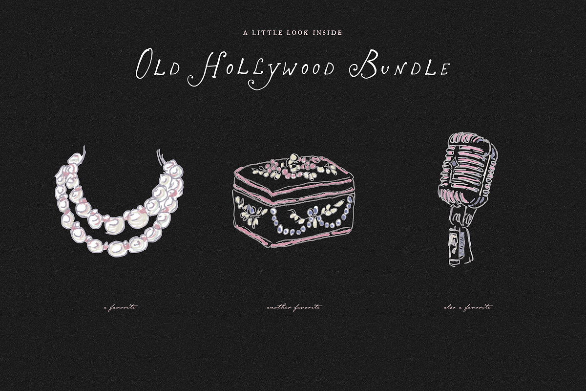 Old Hollywood Clipart, Vintage Set, an Object Illustration by The October Creative (Photo 4 of 15)
