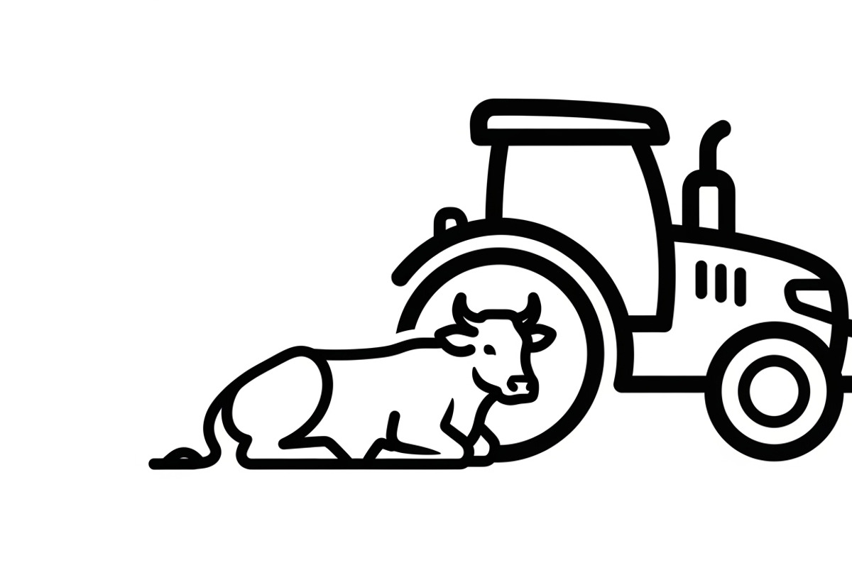 Rustic farm tractor and cow design, an Illustration by Amazin_art (Photo 29 of 30)