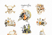 Watercolor Halloween clipart, a Seasonal Illustration by SvetaArtStore (Thumbnail 3 of 10)