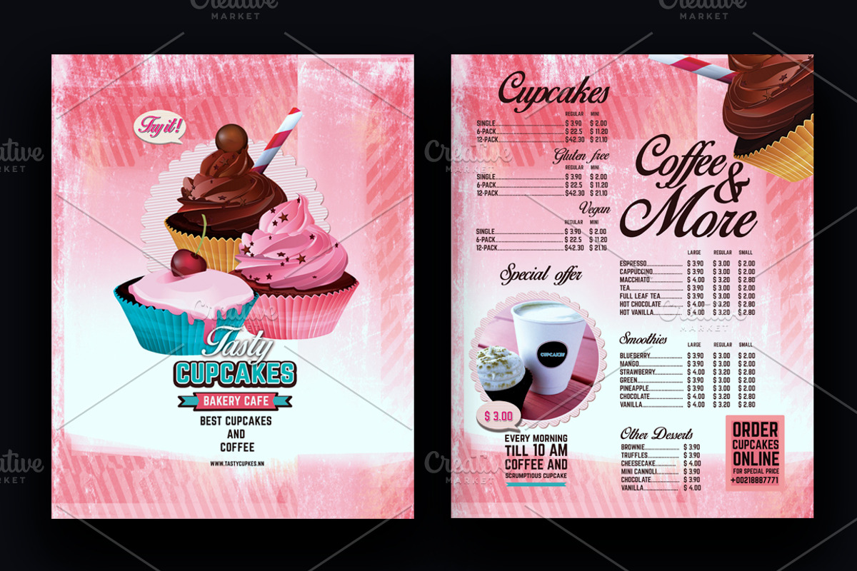 Bakery Menu Design.Vintage Style, a Flyer Template by El-Studio (Photo 2 of 2)