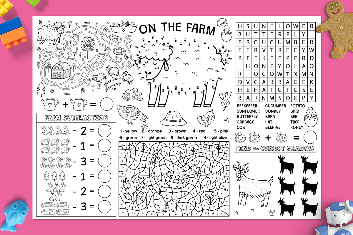 Farm Activity Play Mats, an Education Illustration by Gulnara Sabirova (Photo 7 of 10)