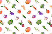 Gradient vegetables set + patterns, a Food Illustration by PaperTrident (Thumbnail 2 of 5)