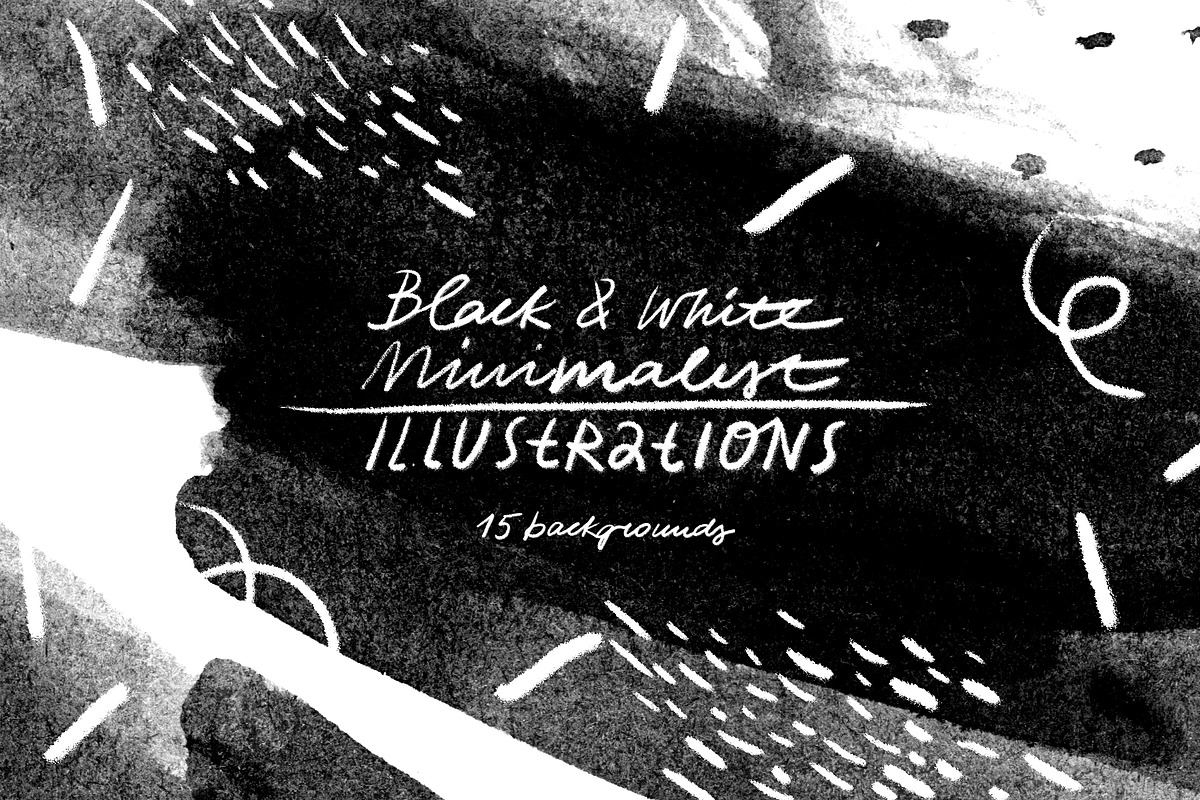 Hand Drawn Black&White Backgrounds, a Texture Illustration by Anny (Photo 1 of 12)