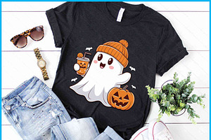 Ghost Drinking Pumpkin SVG PNG, an Object Graphic by Creativeusart
