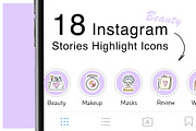 18 Instagram Icons BEAUTY PACK, a Social Media Template by Kristina Dubnovitskaya (Thumbnail 1 of 6)