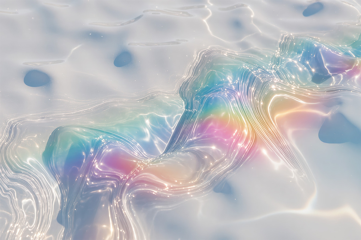 Holographic Liquid Water Backgrounds, a Decorative Illustration by StockVerse Creative (Photo 3 of 4)