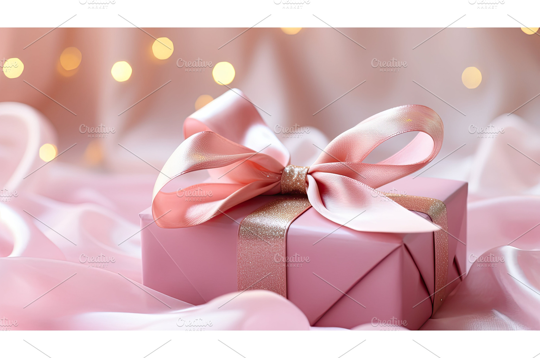 satin pink bows ai generated, a Background Photo by pikepicture