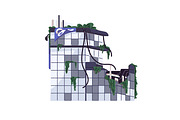 Destroyed city buildings, houses set, an Object Illustration by PaperTrident (Thumbnail 2 of 13)