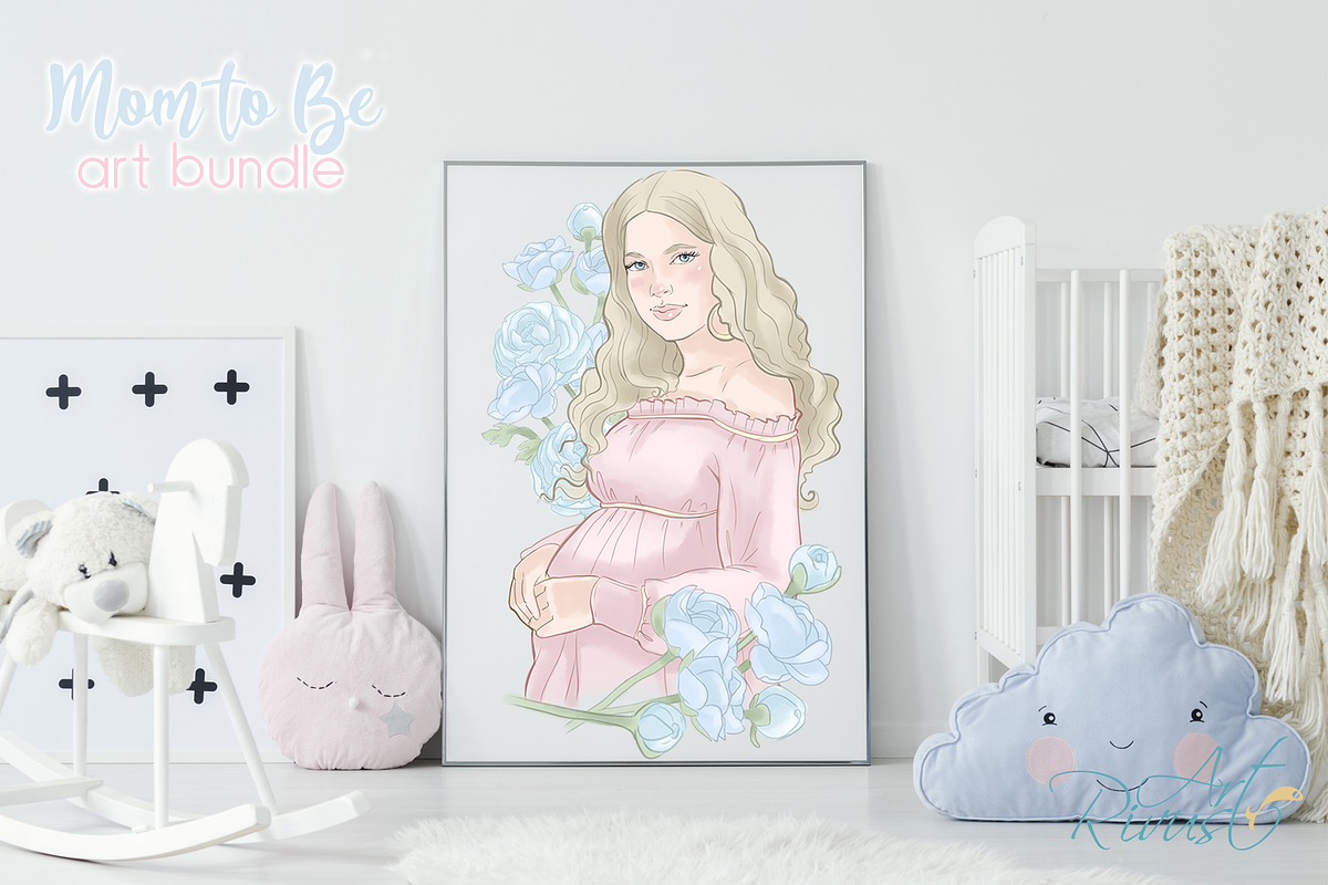 Mother to be PNG Clip Art Pregnancy, a Decorative Illustration by RivusArt (Photo 9 of 9)
