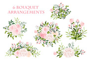 Watercolor Pink Roses Vector Set, a Decorative Illustration by FourLeafLover (Thumbnail 2 of 10)