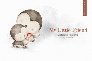 My Little Friend Watercolor Graphic