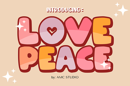Love Peace - Cartoon Font Types, a Font by AMC STUDIO