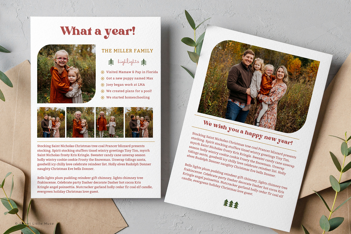 Year in Review Christmas Card Canva, a Card Template by Sweet Little Muse (Photo 2 of 5)