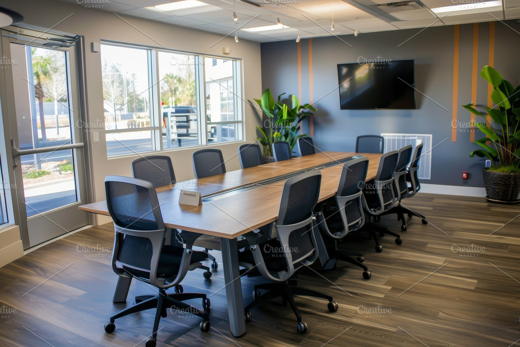 A conference room featuring a large, a Photo by Iftikhar Alam
