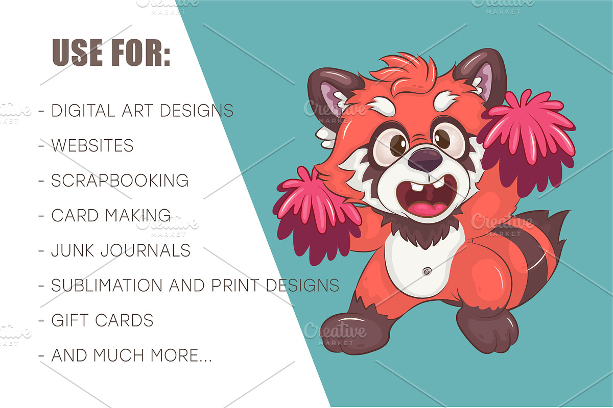 Set of Red Pandas 01. Animal Art., an Animal Illustration by KENO Mascots (Photo 4 of 4)