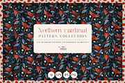 Northern Cardinal Seamless Patterns, a Pattern Graphic by Olya Haifisch (Thumbnail 1 of 6)