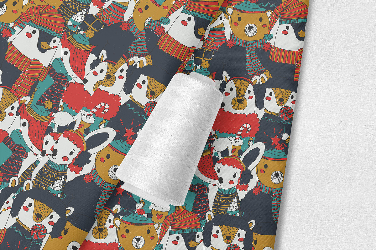 Vector Cute Woodland Animals Pattern, a Pattern Graphic by Chloe's Illustrations (Photo 4 of 5)
