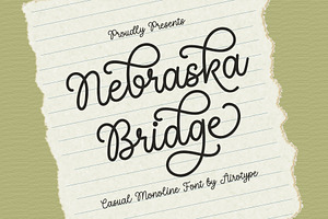 Nebraska Bridge - Monoline Cursive, a Script Font by Airotype