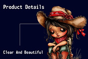 Whimsical Western Cowgirl Clipart, a Seasonal Illustration by CitraGraphics (Thumbnail 6 of 6)