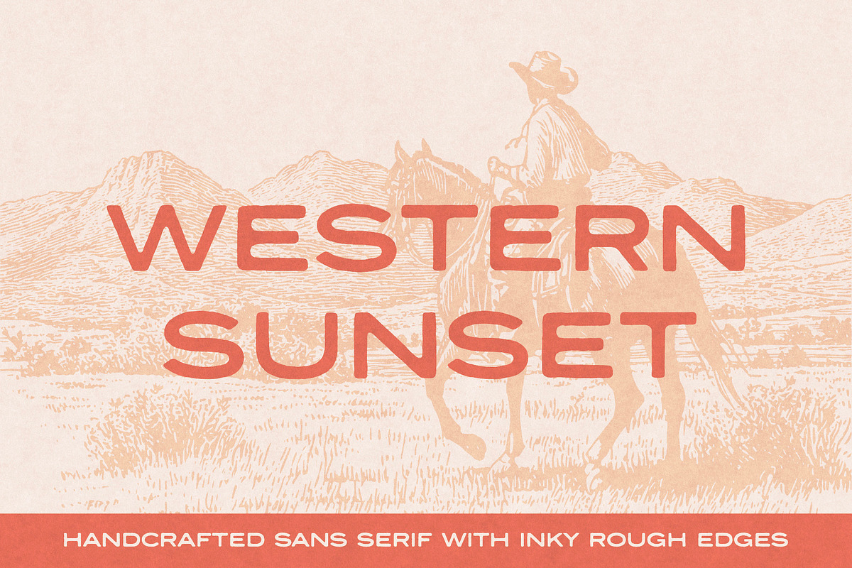Western Sunset Sans Serif Font, a Sans Serif Font by Lanastace Studio (Photo 1 of 12)