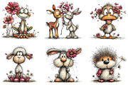 Whimsical Spring Animals Clipart, an Illustration by CraftArtStudio (Thumbnail 2 of 6)