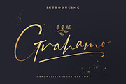 Grahamo - Luxury Script, a Script Font by Vultype Co. (Thumbnail 1 of 15)