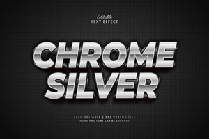 Text Effect Chrome Silver, a Layer Style Add-On by Navy Graphic