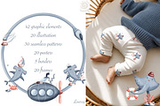 Sea Adventures. Baby collection, an Animal Illustration by Linerisyart (Thumbnail 2 of 14)